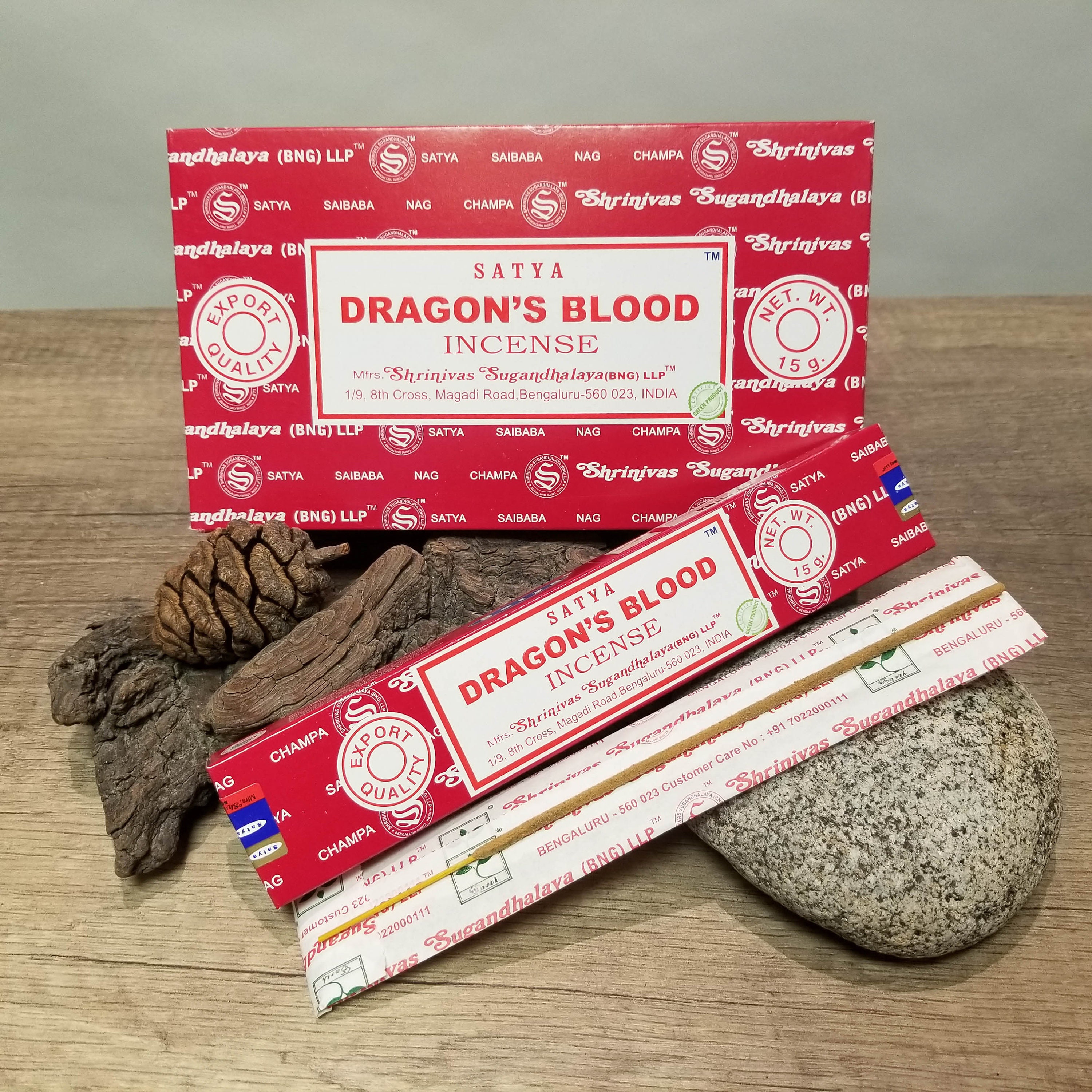 Bâton Encens Satya Parfum Sang de Dragon, Encens Naturel Qualité Pour Yoga, Méditation, Relaxation, 