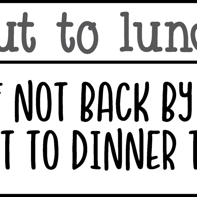 Out to Lunch Be Back at Sign - Etsy