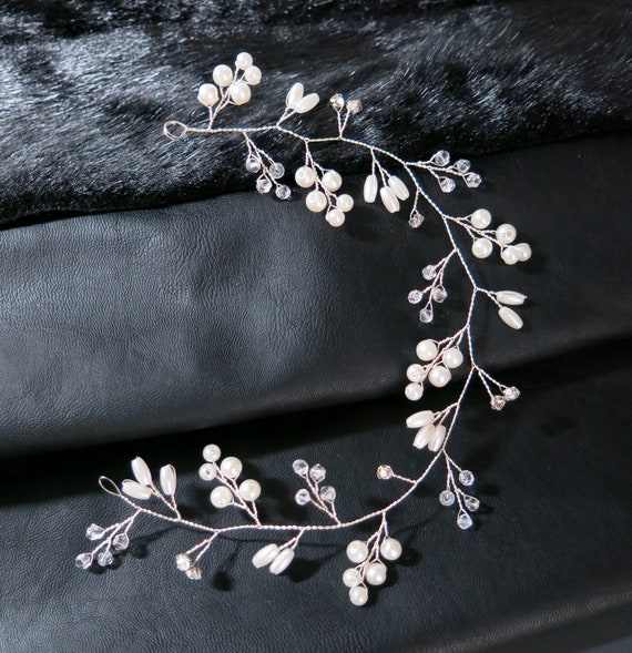 Accessories hand wired luxury pearl and crystal  Rhinestone beads tiara Headband 