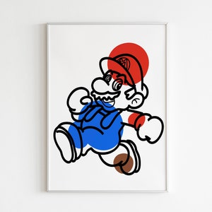 Super Mario Abstract Minimalist PRINTABLE Room Decor Wall Art Poster Decoration Printable Mario Bros