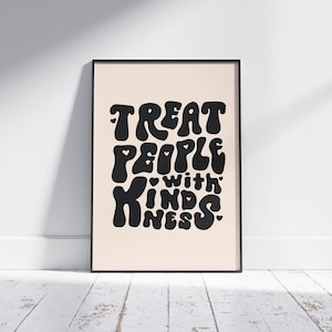 Treat People With Kindness - Digital | Manifest Print | Printable for Your Home | Vintage Style Prints | Boho Print