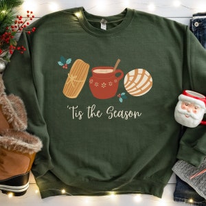 Mexican Christmas Tis The Season Pan Dulce Sweatshirt, Feliz Navidad, Latina Christmas Shirt, Pan Dulce Hoodie, Latino Christmas, Concha Tee