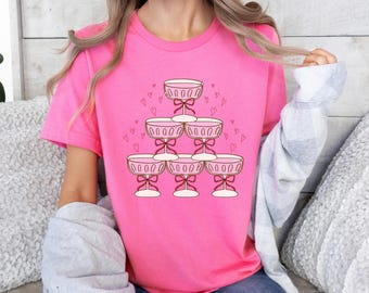 Champagne Tower Shirt PNG: Valentine's Day Bestie Gift (Digital Download)