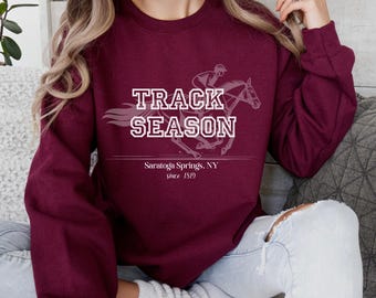 Saratoga Horse Racing Crewneck Sweatshirt: Upstate New York Souvenir