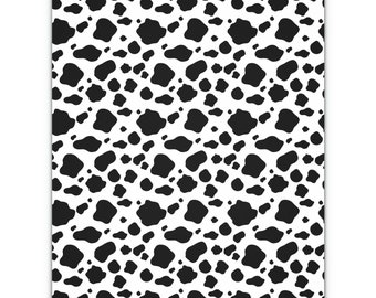 Cow Print Gift Wrapping Paper Sheet, 1pcs, Black and White Cow