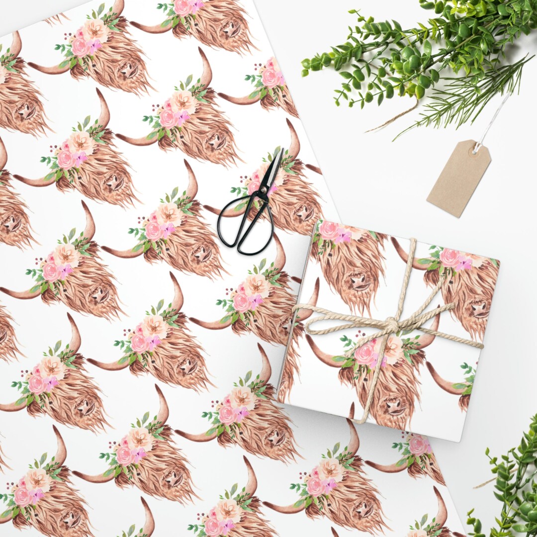 HIGHLAND COW Wrapping Paper Sheets Etsy