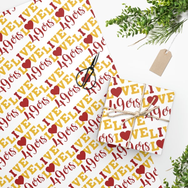 49ers Wrapping Paper Etsy