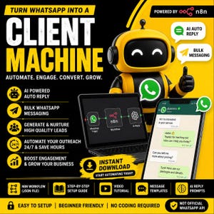 WhatsApp Automation Bot för n8n | AI Autosvar, Massmeddelandearbetsflöde, Leadgenerering och Kundsupport