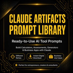 Ontwikkel interactieve zakelijke tools en apps met de Claude AI Prompt Library | Claude Artifacts Templates | Direct downloaden