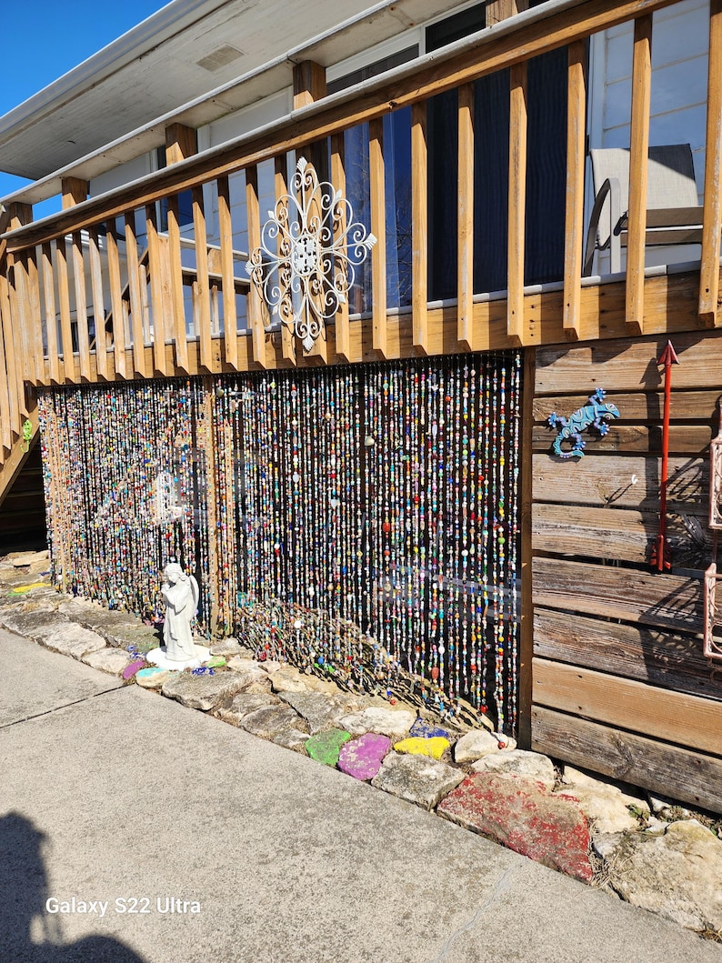 Handmade Beaded Curtain Strand - Mixed Media Boho Window / Doorway ...
