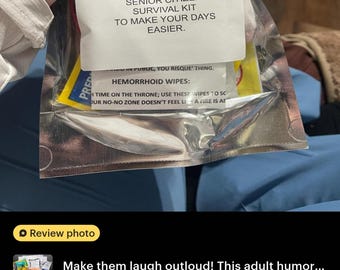 Senior Citizen Survival Kit, Funny Gag, birthday, present, 40th, 50th, 60th, 70th, retirement