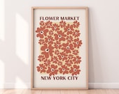 Soft Tones NYC Flower Market Print Digital Download | Abstract Neutral Pink Terracotta Floral Wall Art Printable