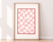 Pastels NO. 2 Retro Checkered Print Digital Download | Pastel Pink Wall Art Print | Danish Pastel | Preppy Wall Art