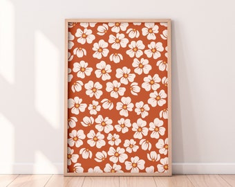 Lámina floral de terracota: Decoración rústica de otoño (descarga digital)