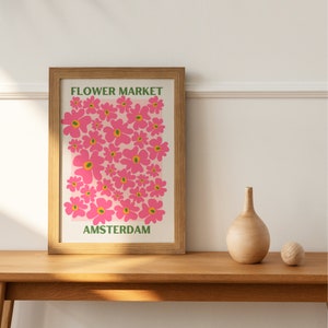 Pink Amsterdam Flower Market Wall Art Print Abstract Flowers Wall Art Print Flower Market Amsterdam Print Printable Wall Art image 6