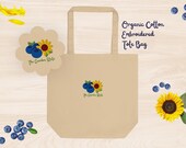 New Jersey "The Garden State" Embroidered Organic Cotton Tote Bag | Free Shipping Included