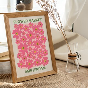 Pink Amsterdam Flower Market Wall Art Print Abstract Flowers Wall Art Print Flower Market Amsterdam Print Printable Wall Art image 5