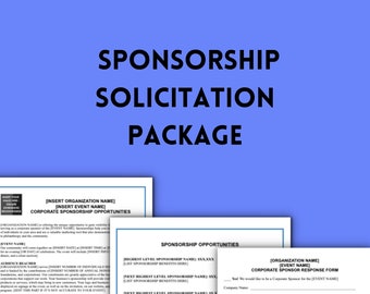 Sponsorship Solicitation Package Template, Printable Editable Fundraising Proposal, Gala and Special Event Form, Google Instant Download