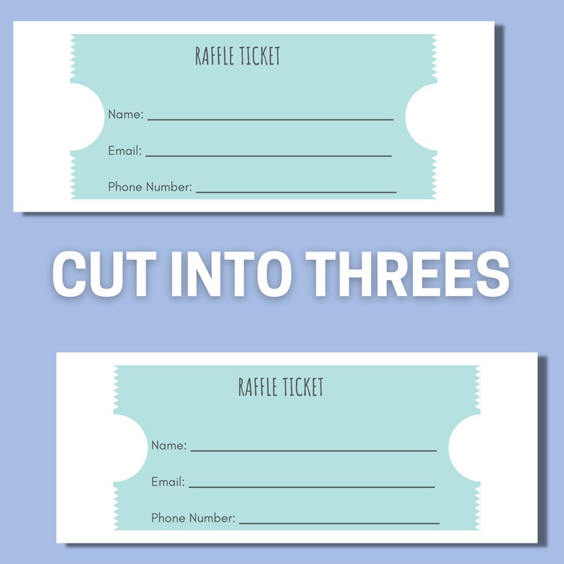 Printable Raffle Tickets, Small Business Giveaway, Tricky Tray, PTA and ...