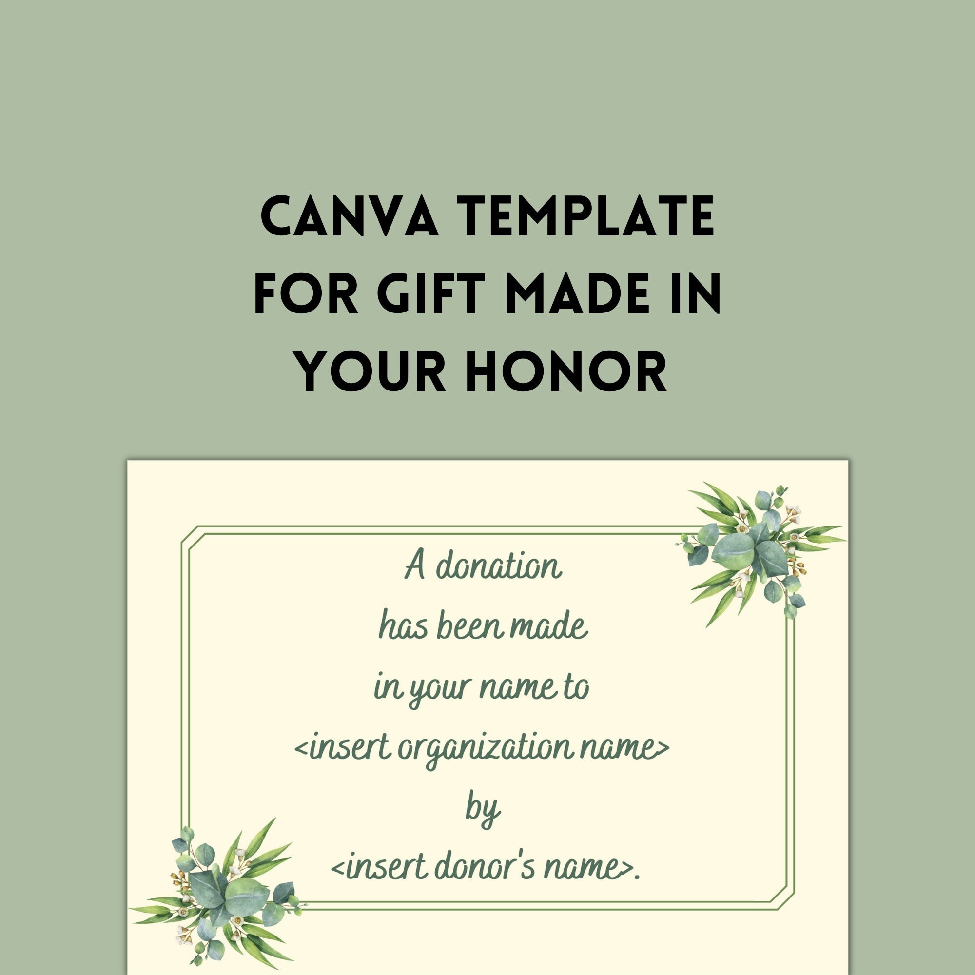 Gift Made in Your Name Card Canva Template, Printable for Wedding Gift Made in Your Name Card Canva Template, Printable for Wedding