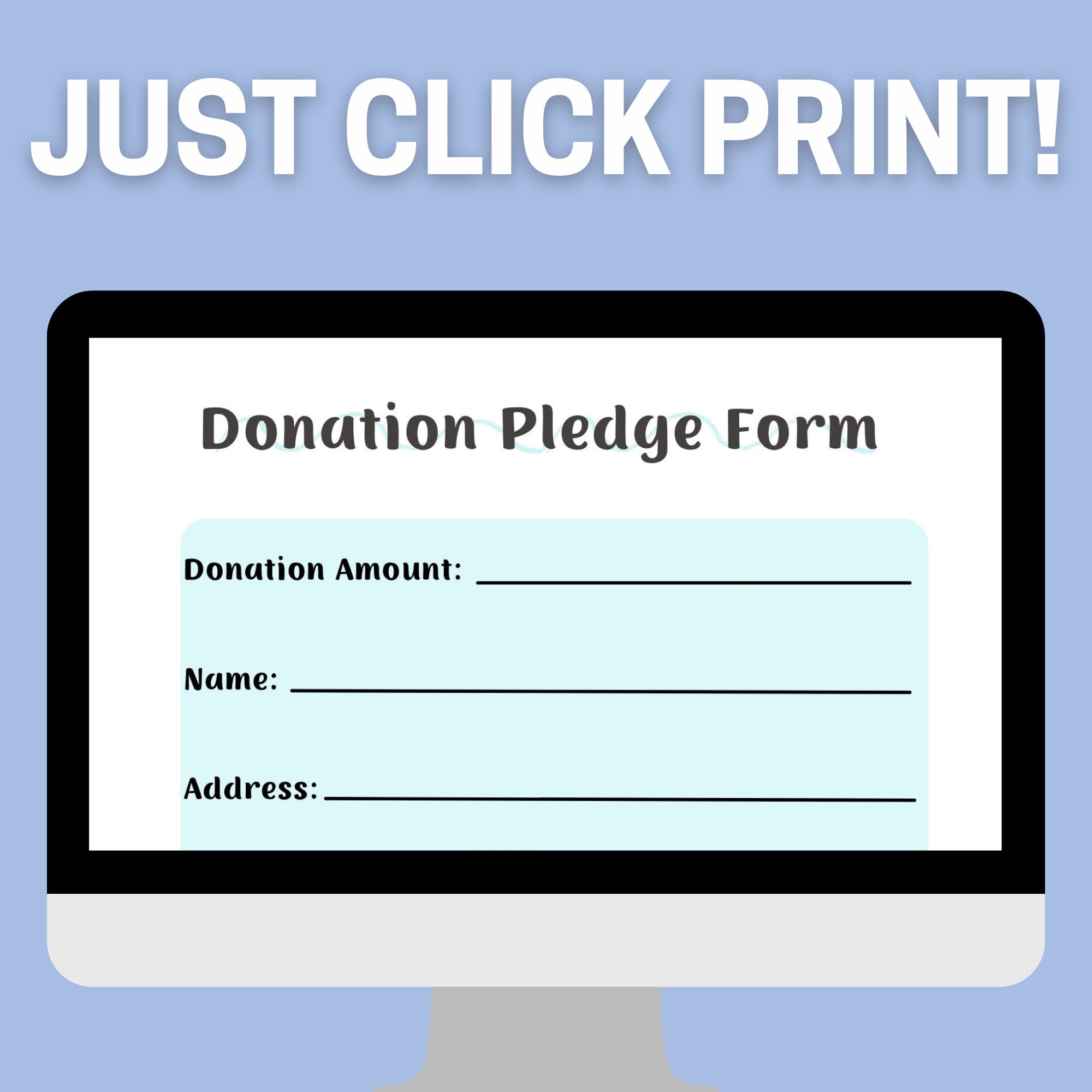 Donation Form Printable, Donation Flyer, Fundraising Form, School ...