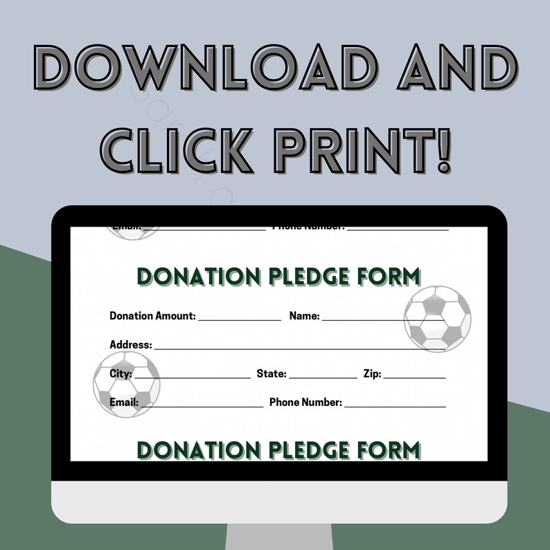 Soccer Team Donation Form 3 per Page Middle School Etsy