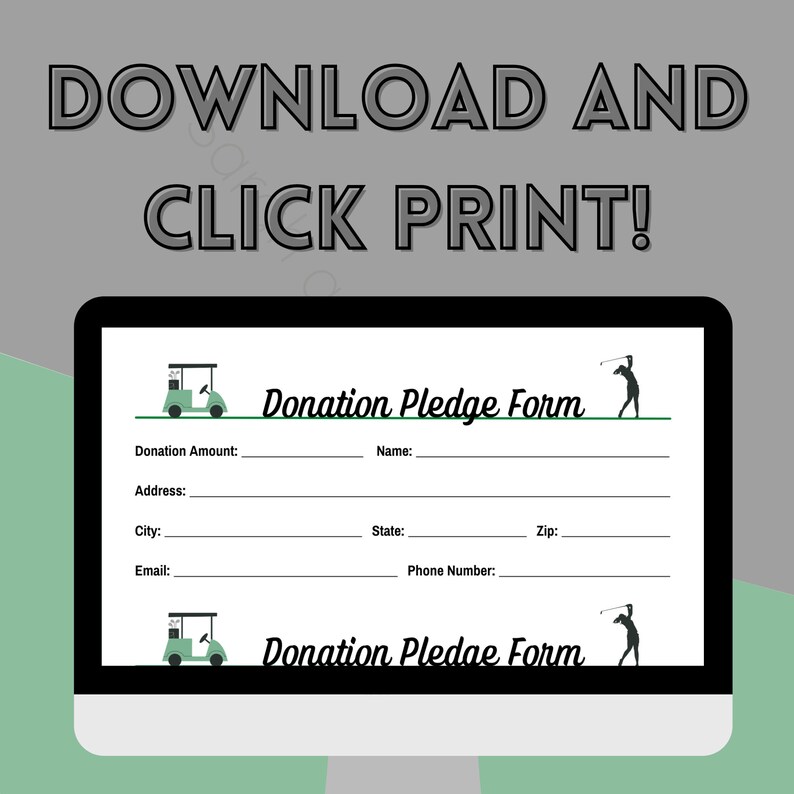 Golf Outing Donation Form 3 per Page, Golf Team Fundraising Flyer, School Sports, Club Sports