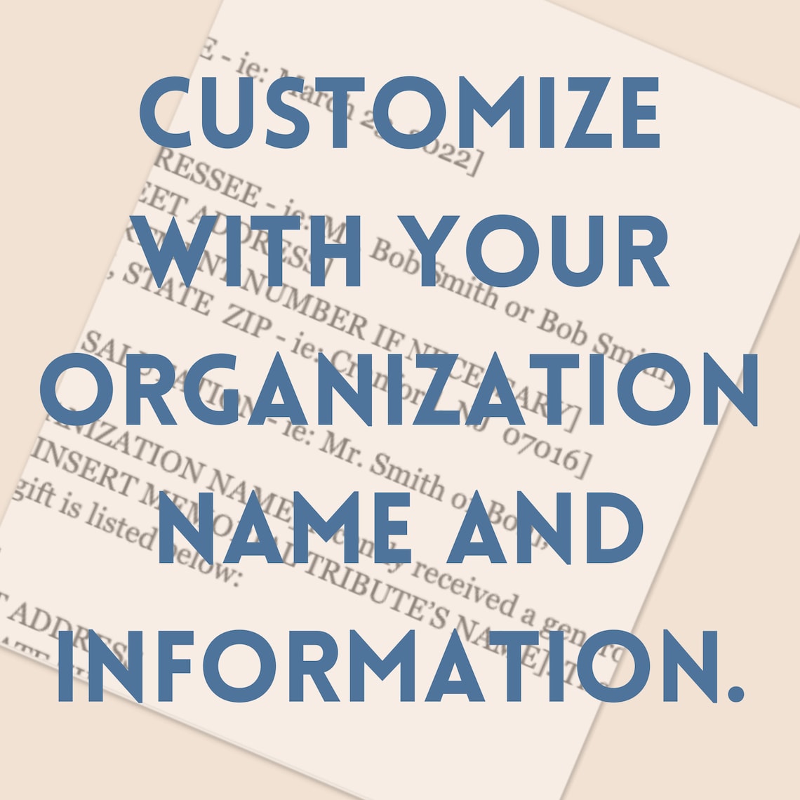 Memorial Gift Letter Template to Notify Family of Gift Made in Memory