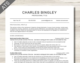 Schone ATS CV-sjabloon voor Word en Google Docs | Professioneel CV + sollicitatiebrief + referenties, CV-gids | Eenvoudige CV-sjabloon