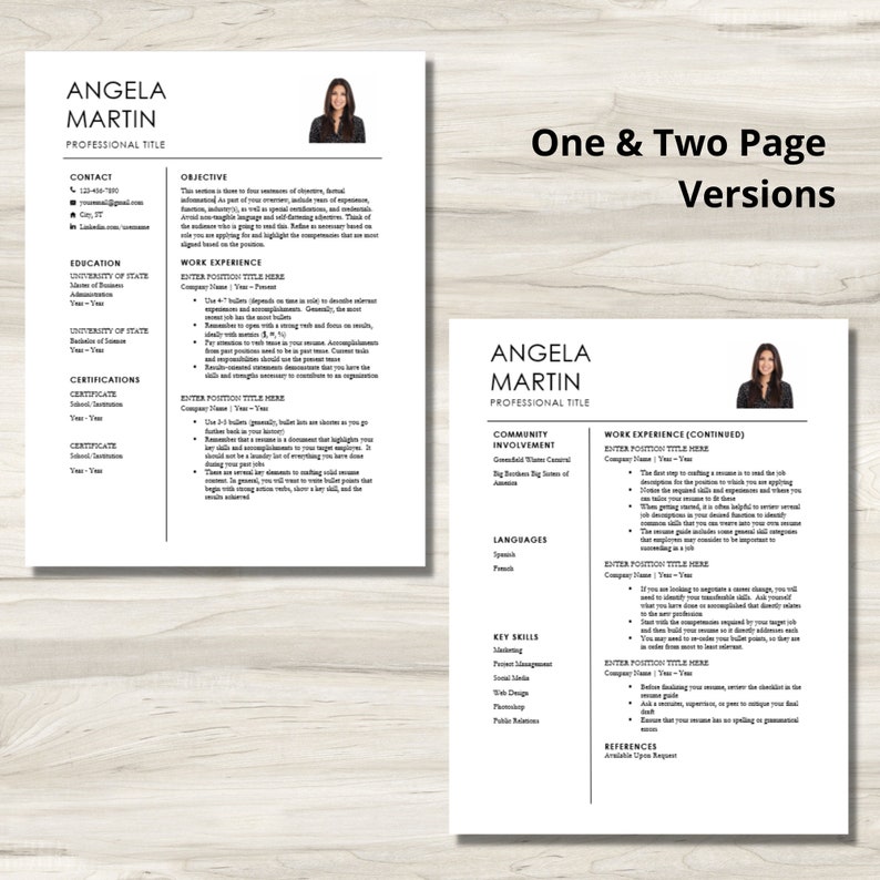 Clean Resume Template for Word and Google Docs | Professional Resume ...