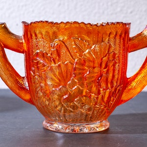 Vintage Imperial Glass Carnival Glass Marigold Sugar Bowl