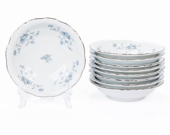 Vintage Johann Haviland Blue Garland (Bavaria Stamp) Fruit/Dessert Bowl. Set of 4.