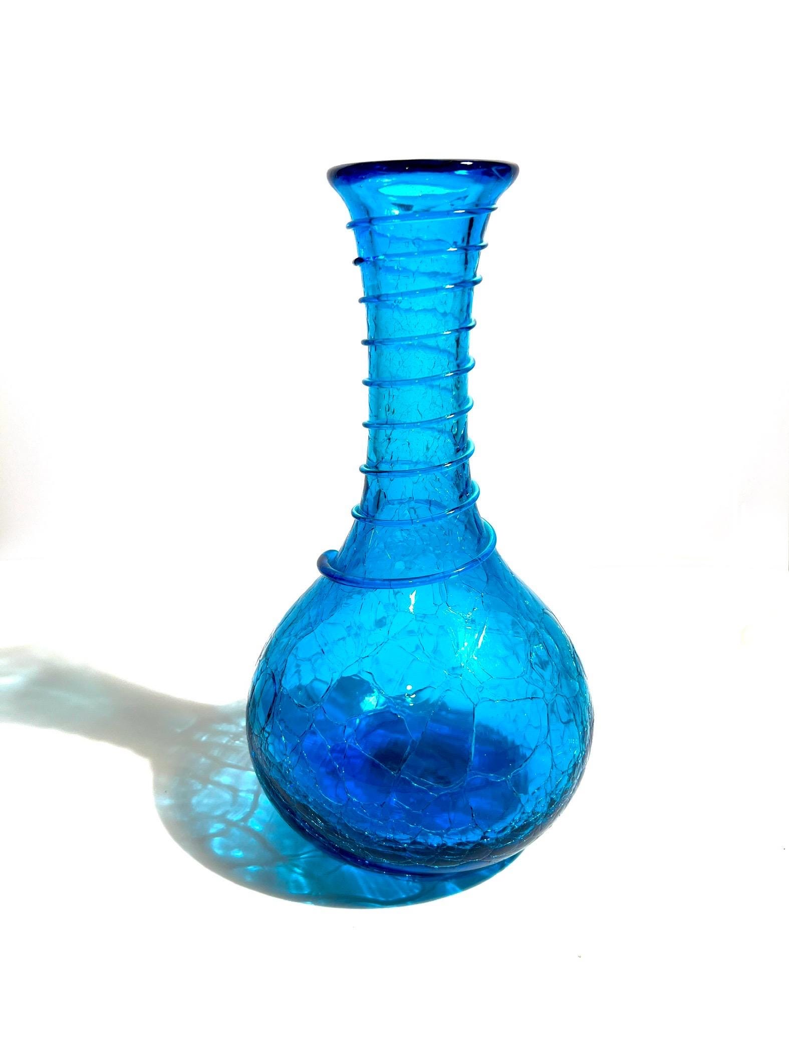 Blenko Crackle Vase - Etsy