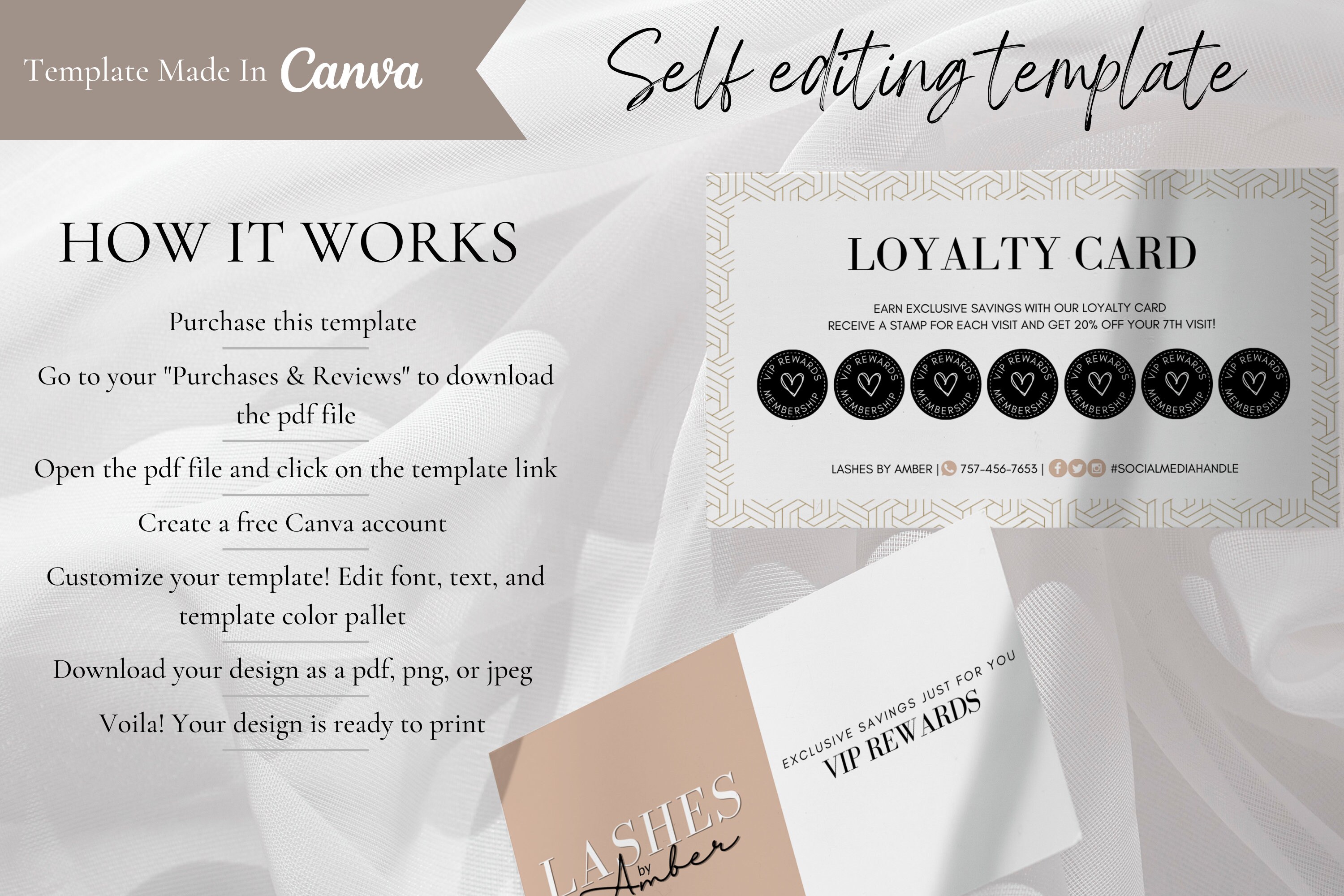 Minimalist Loyalty Card Discount Cards Business Card Etsy