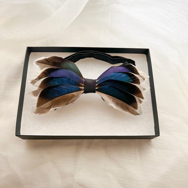 Mallard Duck Feather Bowtie in Gift Box