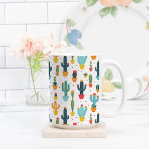 Cactus Mug Deluxe 15 oz Cactus Lover Gift Cactus Coffee Mug Cactus Coffee Cup Perfect Gift for Women Unique Cactus Drinkware Cute Cactus Mug