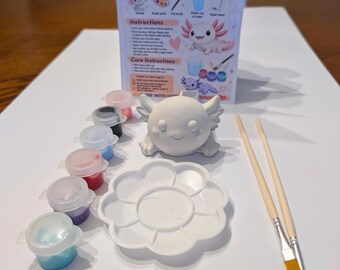 Axolotl Plaster Painting Kit for Kids, DIY Craft Activity, Birthday Gift