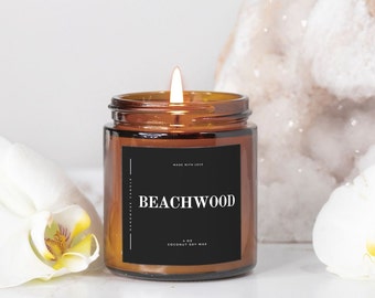 Beachwood Candle Gift, Soy Coconut Candle, Ocean Breese Scent,  House warming Gift, Gift for Wife, Coworker, Friend, Bridesmaid
