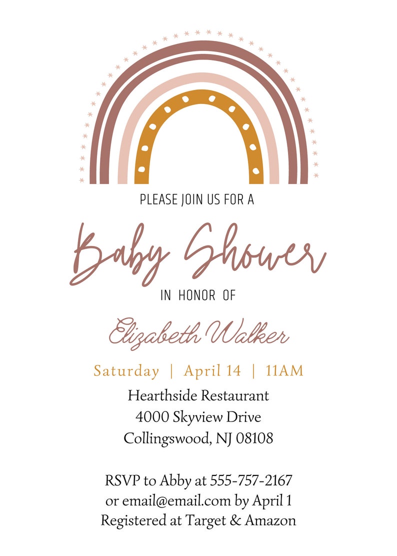 Baby Shower Rainbow Invitation Etsy