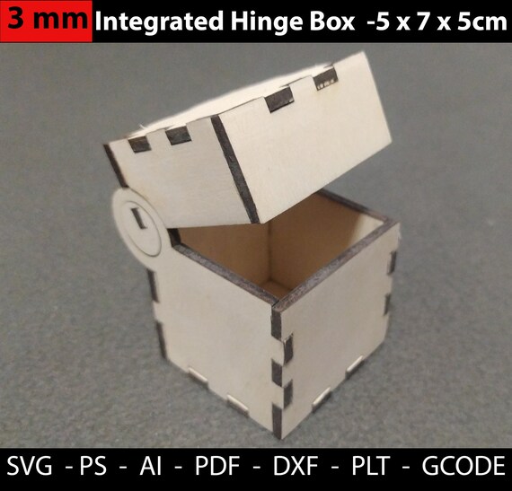 Laser Cut Files Integrated Hinge Boxbox With Lid and Etsy Singapore