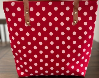 Polka Dot Tote Bag Set – Ikaat Fabric, Coin Purse, Lightweight