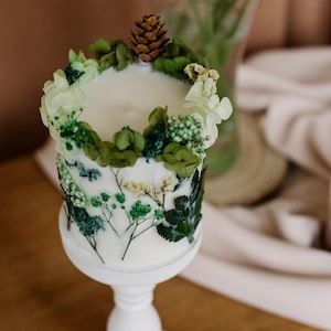 Botanical Dried flower candle, pressed flowers candle, Birthday gift for her, Christmas candles, Housewarming gift, Best friend gift candle