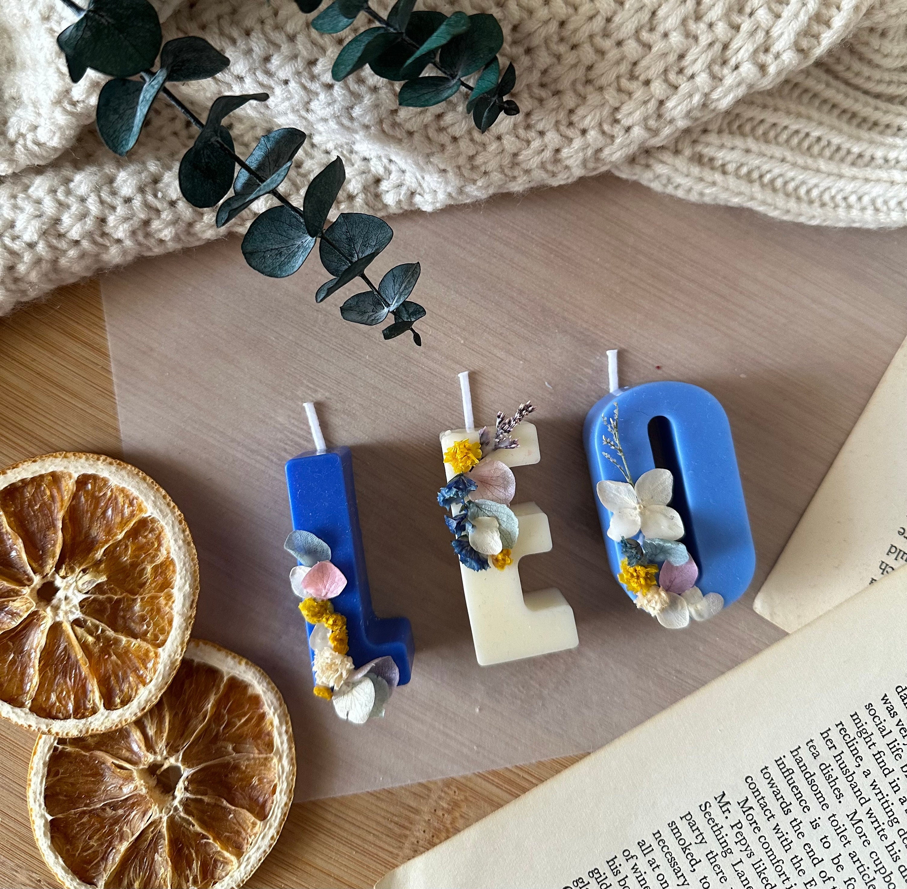 1st Birthday Party, Unique Numbers Letters Candles, Candles with flowers, Cake toppers, Birthday Cake Candle, Cake Decorations, Cupcake top