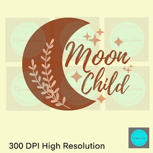 Moon Child PNG, Wzory księżycowe, Wzory koszulek, Wzory niebiańskie, Wzory boho, Wzory hipisowskie, Hippie png, Wzory boho, czarownica png, boho png