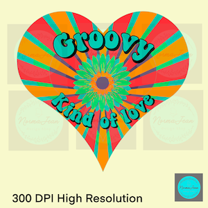 Groovy tipo de amor PNG, diseños hippies, diseños de sublimación Groovy, hippie png, diseños de camisetas, diseños de corazón, diseños de flores, diseños de groovy