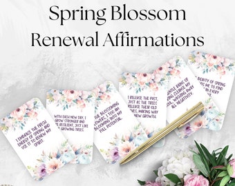 36 Spring Affirmations Cards | Affirmations Cards | Positive Quotes | Inspirational Quote Cards | Encouragement Cards | Printable Quotes