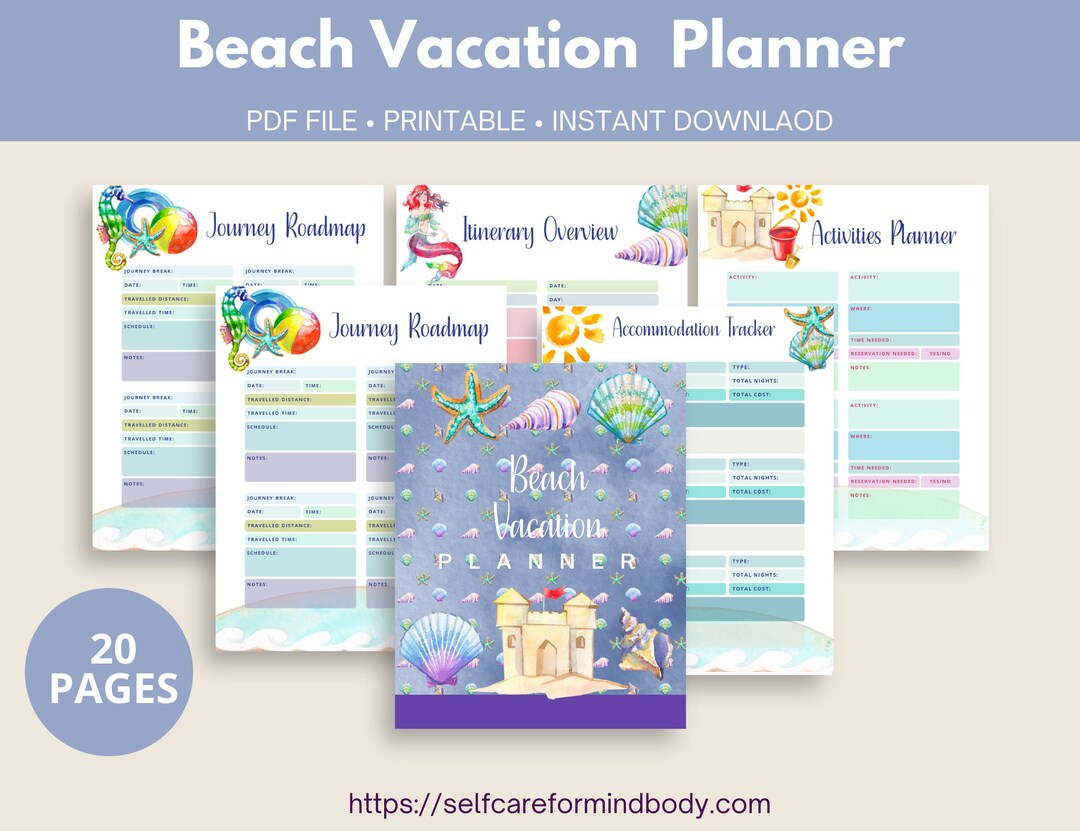Beach Vacation Planner | Travel Planner| Summer Vacation Planner ...