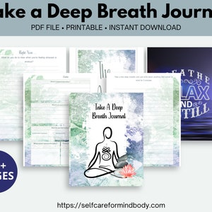 Take A Deep Breath Journal | Relaxation Journal | Guided Journal with Prompts | Relaxation Ideas | Daily Reflection Journal