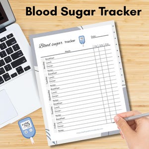 Blood Sugar Tracker, Diabetes Tracker, Glucose Log, Blood Sugar Log, Printable Diabetes Log, Medical Tracker, Diabetics Tracker, Health Log