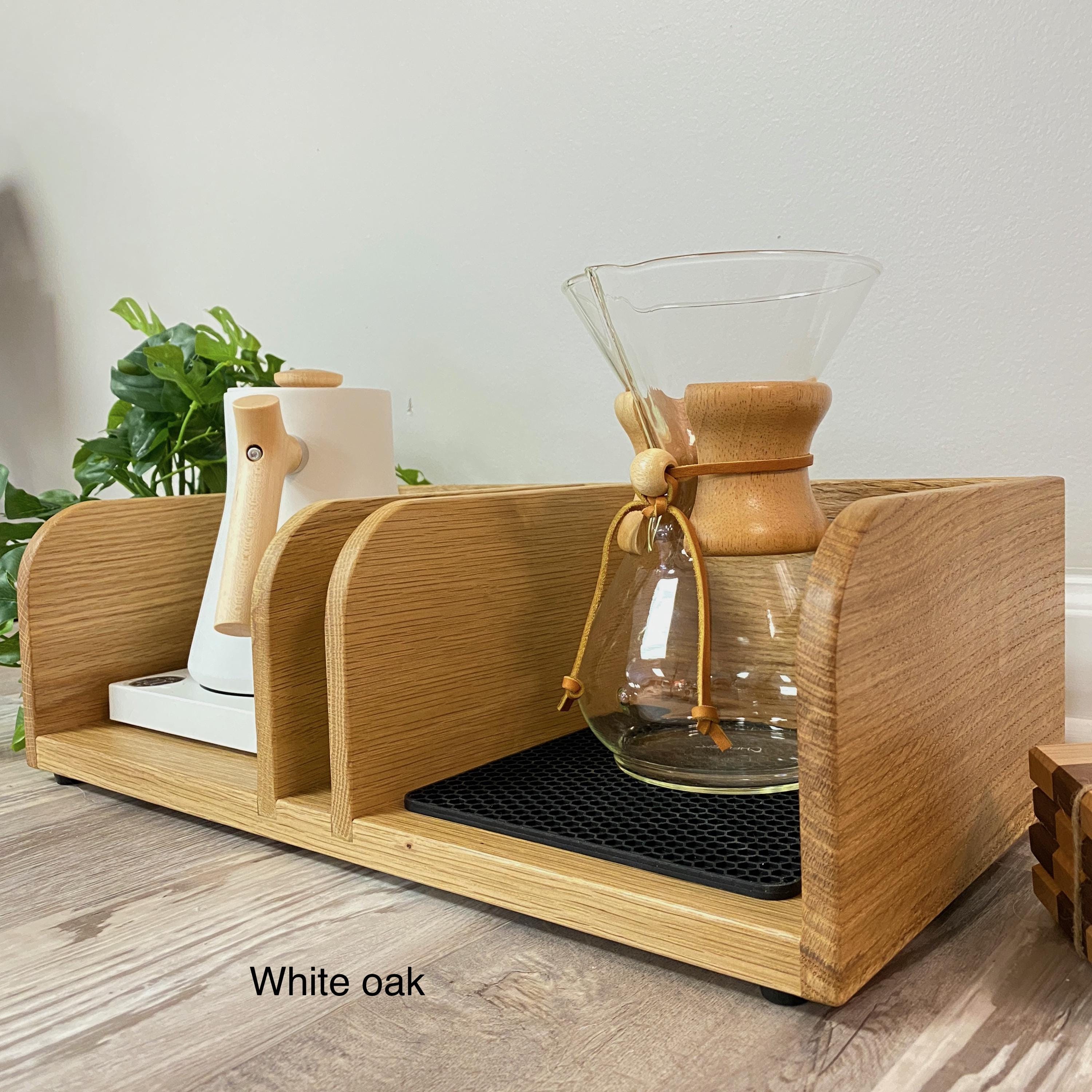 Handmade Wooden Pour Over Coffee Station: Minimalist Coffee Caddy